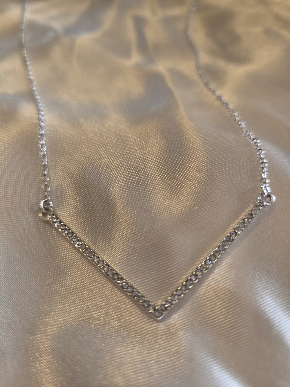 Silver V-Shaped Layering Necklace